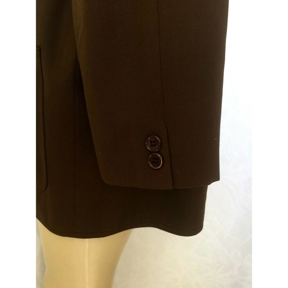 Valentino Open Jacket Blazer Brown Wool Lined 48 - Picture 7 of 9